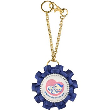 マタニティマーク キーホルダー ダブルフリルロゼット クリップ付 YONEOKA RIBBON