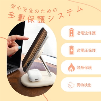 2in1 マグネット式 ワイヤレス充電器 Qi2 MagSafe対応 Qi2認証品 MOTTERU