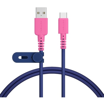 バイカラーケーブル USB-A to USB-C しなやか 絡まない データ転送 ケーブルバンド付属 1m MOTTERU