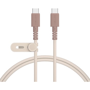 バイカラーケーブル USB-C to USB-C 60W しなやか 絡まない 急速充電 PD60W データ転送 ケーブルバンド付属 1m MOTTERU