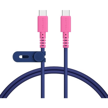 バイカラーケーブル USB-C to USB-C 60W しなやか 絡まない 急速充電 PD60W データ転送 ケーブルバンド付属 1m MOTTERU