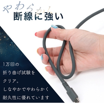 しなやかで絡まない シリコンケーブル 40Gbps(USB4 Gen3x2)対応 PD240W USB-C to USB-C 1m 映像出力対応 急速充電 2年保証 MOTTERU