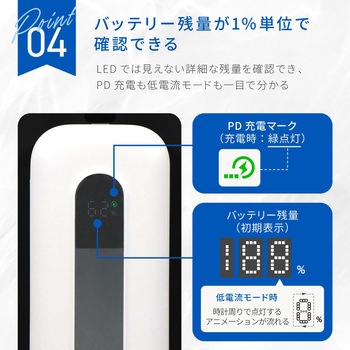 モバイルバッテリー 巻き取り式ケーブル内蔵 10000mAh OWLTECH(オウルテック)