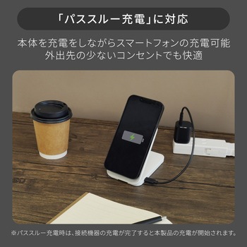 折りたたみ式スマホスタンドにもなる 5000mAh 最大PD20W マグネット式ワイヤレスモバイルバッテリー 5000mAh OWLTECH(オウルテック)