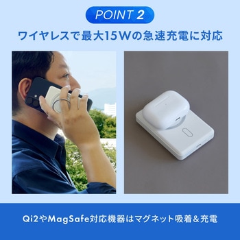準固体電池採用 スマホリング搭載 5000mAh 最大PD20W対応USB Type-C入出力 マグネット式ワイヤレス充電対応 モバイルバッテリー OWLTECH(オウルテック)