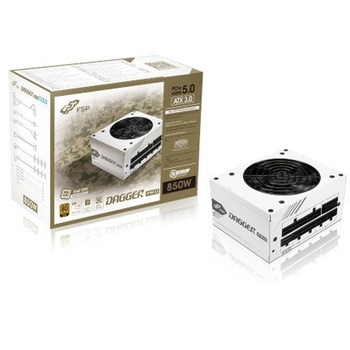 DAGGER PRO ATX3.0(PCIe5.0) 850W White / ホワイトモデル / 80PLUS GOLD フルモジュラー方式 ATX3.0 PCIe5.0対応 850W SFX電源 / 10年保証 FSP