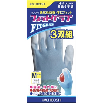 フィットグラブ青 3双組 - 勝星産業