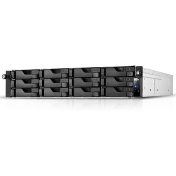 LOCKERSTOR 12RD NAS 12ベイ 1Uラックマウント Intel Atom C3538 2.1GHzクアッドコアプロセッサ搭載 8GB DDR4-2133 2 x GbE + 2 x 2.5GbE搭載 バックアップ電源 ASUSTOR