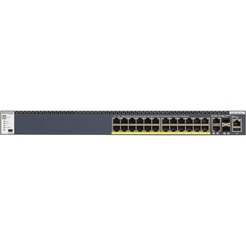 M4300-28G-PoE+ 1000BASE-T 24ポート(PoE+対応) + 10GBASE-T 2ポート + 10G SFP+ 2スロット Layer3マネージスイッチ(スタッカブル) 480W budget NETGEAR