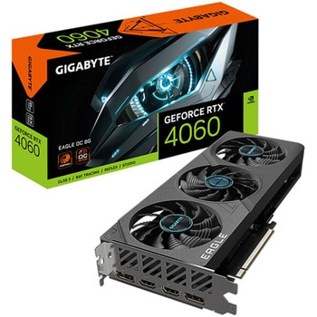 4988755-066112 NVIDIA GeForce RTX4060 GDDR6 8GBメモリ搭載 グラフィックボード 2年保証  GV-N4060EAGLE OC-8GD 1台 GIGABYTE(ギガバイト) 【通販モノタロウ】