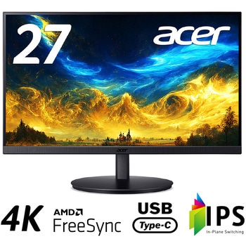 OmegaLine 4K液晶ディスプレイ(27型/3840×2160/HDMI、DisplayPort、USB/ブラック/スピーカー搭載/IPS/非光沢/4K/UHD/4ms) Acer(エイサー)