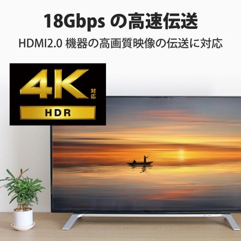 HDMIケーブル プレミアム フラット 4K対応 高速 ノイズ耐性 イーサネット対応 エレコム