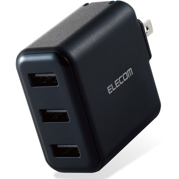 スマホ充電器 AC充電器 USB×3ポート 3.6A出力 合計18W おまかせ充電 iPhone エレコム