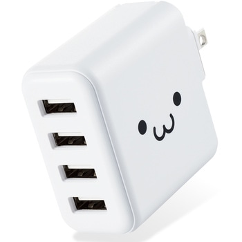 スマホ充電器 AC充電器 USB×4ポート 3.6A出力 合計24W おまかせ充電 iPhone エレコム