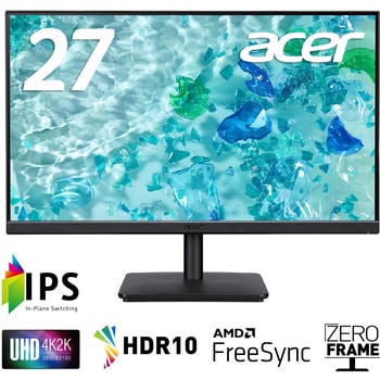 SDGs推進 (27型/3840×2160 4K UHD/HDMI 2.0×2、DisplayPort v1.2×1/ブラック/スピーカーあり/ゼロフレーム/IPS/非光沢/HDMIケーブル付/3年保証/環境配慮モデル) Acer(エイサー)