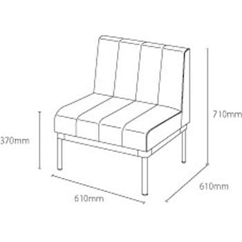 MC-700 簡易応接チェア ミズノ 高さ370mm幅610mm奥行610mm MC-700