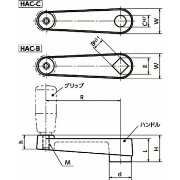 クランクハンドル HAC 追加工品 NBK(鍋屋バイテック会社)