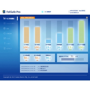 UPS監視ソフトウェア『FeliSafe Pro』 ユタカ電機製作所