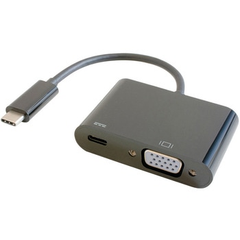 USB Type-C VGA変換アダプター(PD充電対応) ブラック GOPPA