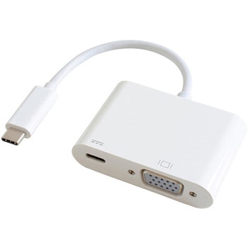 USB Type-C VGA変換アダプター(PD充電対応) ホワイト GOPPA