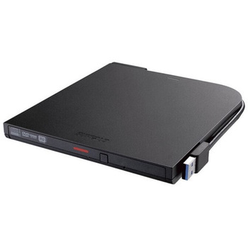 USB3.2(Gen1)対応 ポータブルDVDドライブ 書込ソフト添付 ブラック BUFFALO(バッファロー)