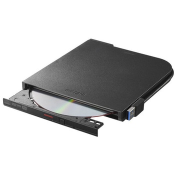USB3.2(Gen1)対応 ポータブルDVDドライブ 書込ソフト添付 ブラック BUFFALO(バッファロー)