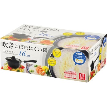 バブシャッター ふっ素加工IH対応ガラス蓋付片手鍋 パール金属
