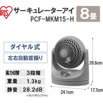 PCF-MKM15-H サーキュレーター 8畳 首振り マカロン型 1台 アイリス