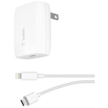 F7U096DQ04-WHT USB充電器18W USB-C/USB-Ctoライトニングケーブル付