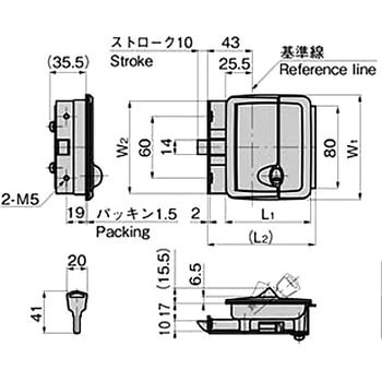 ラッチ式平面ハンドル TAKIGEN(タキゲン)