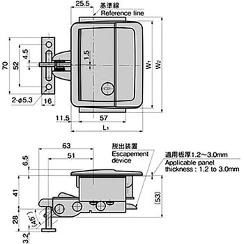 スナッチロック平面ハンドル(耐振用) TAKIGEN(タキゲン)