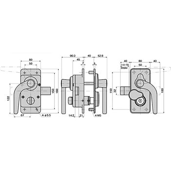 小型面付クレモン錠 TAKIGEN(タキゲン) 平面ハンドル 【通販
