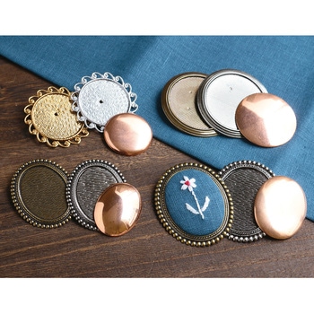 銅板付き アンティークデザイン ブローチ台 丸型 NBK