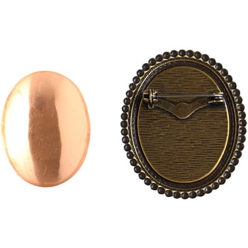銅板付き アンティークデザイン ブローチ台 だ円 NBK