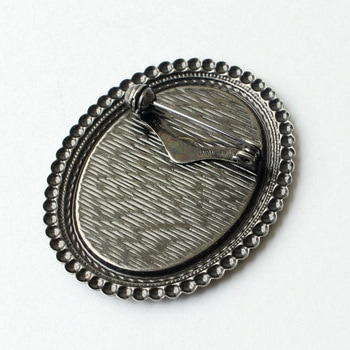 銅板付き アンティークデザイン ブローチ台 だ円 NBK