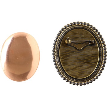 銅板付き アンティークデザイン ブローチ台 だ円 NBK