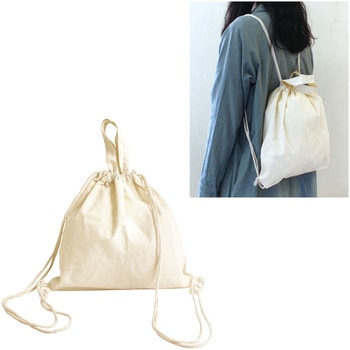 厚手コットン・ハンドル付リュック NBK