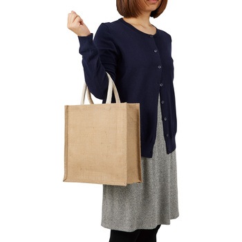 ジュートスクエアトートバッグ NBK