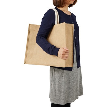 ジュートスクエアトートバッグ NBK