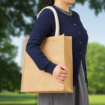 ジュートスクエアトートバッグ NBK