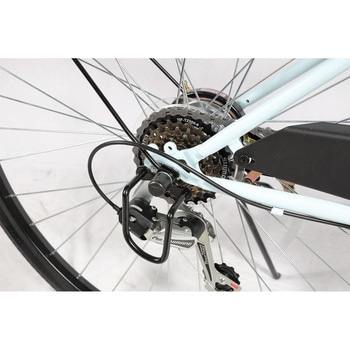 防災サイクル 27型 6段変速・LEDオートライト付 ノンパンク シティサイクル クロスバイク【完成組立品】 東部