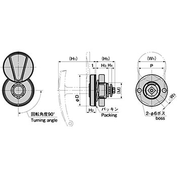 ステンレス ロータリーロックハンドル - TAKIGEN(タキゲン)