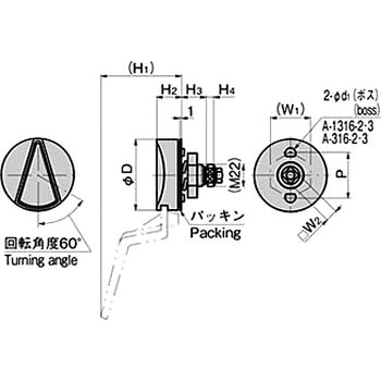 ステンレス 防水ロックハンドル TAKIGEN(タキゲン)