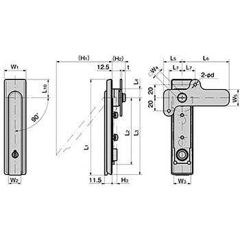 スリム平面スイングハンドル封印付 TAKIGEN(タキゲン)
