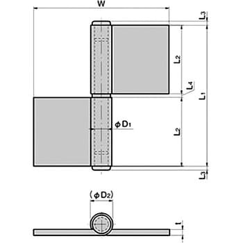 B-3-2 重量用両抜旗蝶番(L1=123) 1個 TAKIGEN(タキゲン) 【通販