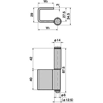 重量用角型裏蝶番 TAKIGEN(タキゲン)