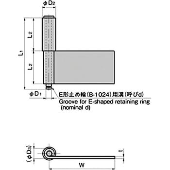 2管型加工蝶番(L=110 W=80) TAKIGEN(タキゲン)