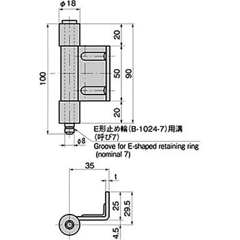 B-538 キュービクル用抜差裏蝶番 1個 タキゲン(TAKIGEN) 【通販 