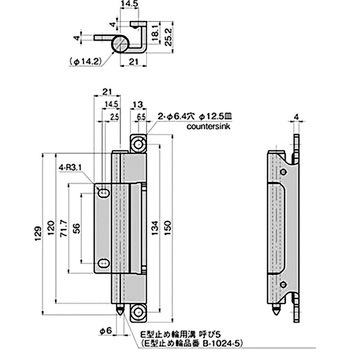 B-1511 ステンレス 重量用裏蝶番 1個 TAKIGEN(タキゲン) 【通販