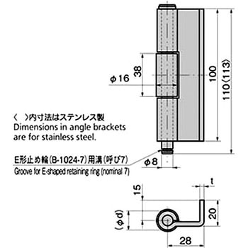 ステンレス L型裏蝶番4型 TAKIGEN(タキゲン)
